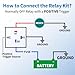 Ronybuy JD1912 Automotive Relay Switch Kit 4-Pin 40A 12V Relays with Harness Sockets 12&16 AWG Tinned Copper Wires, SPST 40 AMP Car Relay Kit, for Car Truck Van Motorcycle Boat, Pack of 2