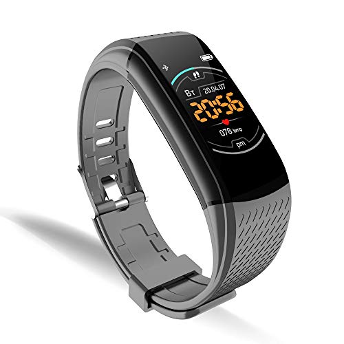 SUPERME! Fitness Activity Tracker with Heart Rate Sleep Monitor, IP67 Waterproof Pedometer, Gray