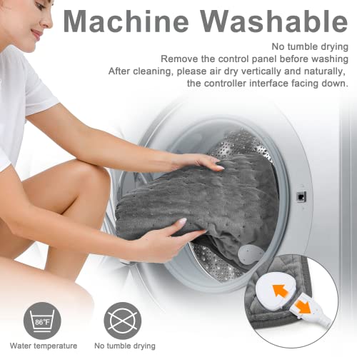 Weighted Heating Pad - 2.2Lb Large Electric Heated Pad,With 6 Temperature Levels,With 4 Kinds Of Time Automatic Shutdown,Fast-Heating Technology For Waist/Abdomen/Neck Pain And Cramps Relief,12''×24'' #TOP5