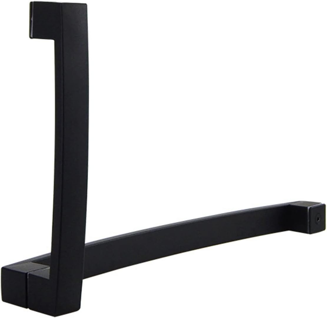 Stainless Steel Shower Entry Door Handle Glass Door Single Side Push Pull Bar Shower Screen Door Knobs Replacement Sets Bathroom Grip (Black) (Size : 425mm+225mm)
