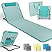 Produktbild Onbest Bequeme Strandliege 165 cm lang - mit Verstellbarer Rückenlehne und Liegekissen  praktisches Staufach  Strandmatte klappbar  Leichter Transport  inkl. Tragetasche - Strandmatte (Türkis)