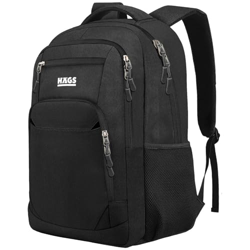 Haegs Laptop Sırt Çantası, Multi Cepli İş Seyahat Çantası, Dizüstü Bilgisayar Sırt Çantası, Suya Dayanıklı, Kolej Bilgisayar Çantası, Unisex Çok Bölmeli Organizer Çanta - Siyah