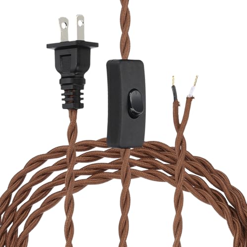 uxcell 8Ft 18/2 Twisted Cloth Covered Lamp Cord, Light Brown