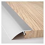 Aluminum Alloy Floor Transition Strip Seamless Threshold Reducer for Carpets, Tiles & Laminate Floors No Tools Needed, Multi-Surface Bridge(Light Gray)