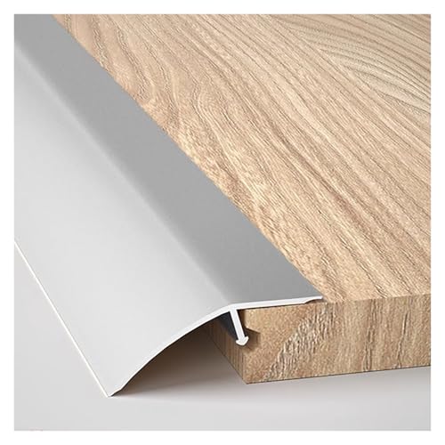 Aluminum Alloy Floor Transition Strip Seamless Threshold Reducer for Carpets, Tiles & Laminate Floors No Tools Needed, Multi-Surface Bridge(Light Gray)