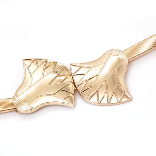 Women Skinny Metal Waist Belt Stretch Belt Spring Chain Belt for Dresses4