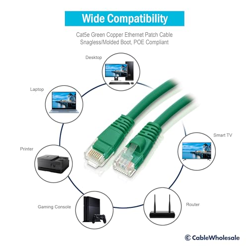 Cable de red Ethernet Cat5e con conector RJ45, 1.22 m, verde miniatura 5