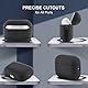Teyomi TPU Hülle für AirPods Pro 2. Generation, Schutzhülle für Apple Airpods Pro 2 mit Handschlaufe, Leder-Touch-Design Airpods Pro 2 Case (Schwarz)