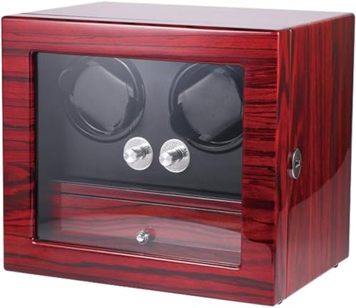 FENOKD Watches and Jewelry Wooden Watch Winder 2 + 5 Quiet Motor Automatic Watches Storage Boxes 5 Rotation Modes - Handmade