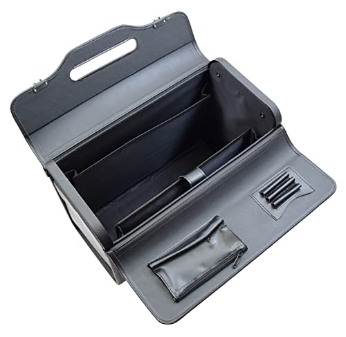 Grote lederen pilotenhoes artsen zakelijke aktetas organizer cabinetas bedford zwart - Image 8