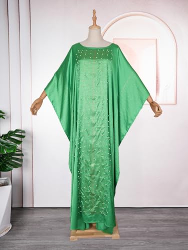 Image of HD African Dresses for Women Fashion Beading Rhinestone Kaftan Maxi Dress