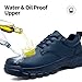Non Slip Work Shoes for Men Food Service Mens Water Slip Resistant Leather Lace Up Chef Walking Shoes for Restaurant Kitchen Nursing Sneakers Casual Fashion Sneakers Daily Footwear Office Dark Blue 7