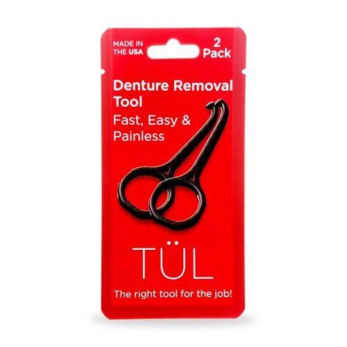 Denture Removal Tool | Made in the USA | Black 2 Pack | Top Denture Accessories