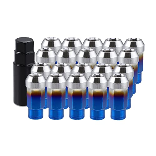 X Autohaux 20Pcs M12X1.5 Cnc Lug Nuts Open End Wheel Nuts With Socket Key Tool Set Multicolor #TOP18