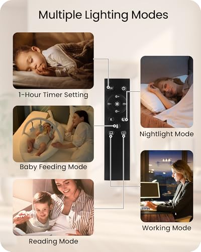 Image of Dimmable Black Floor Lamp for Living Room with Remote and Foot Switch, Corner Floor Lamp for Bedroom, Modern Standing Tall Lamp, 10W 900LM Bulb Included, 3000K-6500K, Linen Shade, FCC Listed B06LD05W1