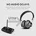 Avantree Quartet 2 - Wireless Group Listening Headphones & Transmitter for TV, Church, Classroom, Silent Discos, Plug & Play, 2.4GHz Expandable Multi-Headphone System with Low Latency & Clear Voice