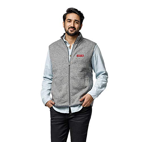 NCAA League Mens Utah Utes Saranac Vest, Large, Nimbus Grey