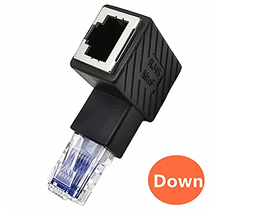 Adaptador Ethernet RJ45 ángulo 90° Cat5e/Cat6 2 unidades miniatura 5