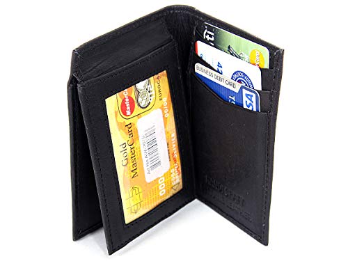 Men's Leather Bifold 7 Credit Card 1 Id Window Wallet 4.75x3.25 inches2