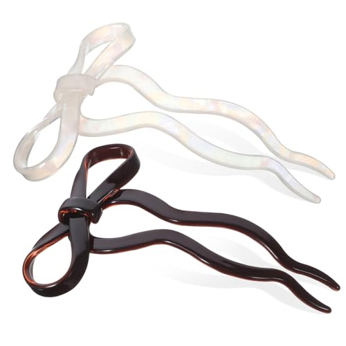 HEALEEP 2個 蝴蝶?字型 ヘアピン 人魚色と 髪飾り ヘアス ヘア レディース用 お団子や ルに適応 軽量コン で持ち運び簡単