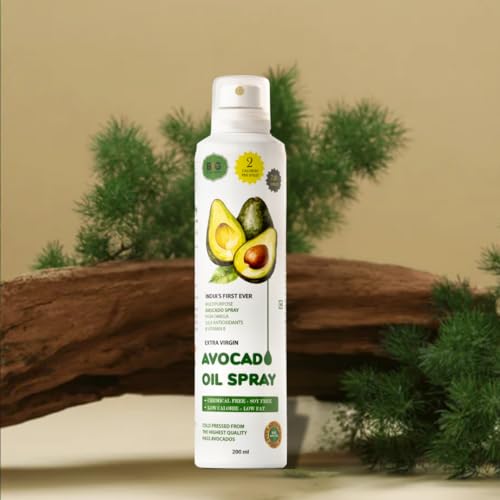 Image of Black & Green Extra Virgin Avocado Oil Cooking Spray, 200ML, Chemical Free. 300C Smoke Point, for High Heat Cooking, Baking and Frying