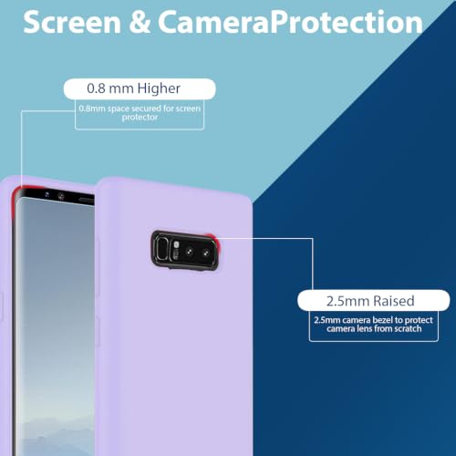 Image of LIRAMARK Liquid Silicone Soft Back Cover Case for Samsung Galaxy Note 8 (Levender)