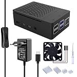 GeeekPi – GeeekPi ABS Gehäuse mit 18W 5V 3.6A USB C Netzteil für Raspb