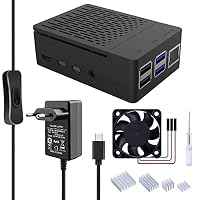 GeeekPi – GeeekPi ABS Gehäuse mit 18W 5V 3.6A USB C Netzteil für Raspb