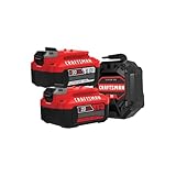 CRAFTSMAN 20V Battery and Charger Set, 4Ah and 6Ah Lithium Ion Batteries and 1 Charger, Cordless Tool Battery...