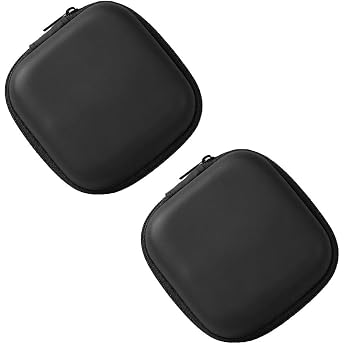 Pack of 2 Headphones Case In-Ear Headphones Case with Mesh Compartment Headset Storage Case for Wireless Headphones Earpods Keys USB Stick