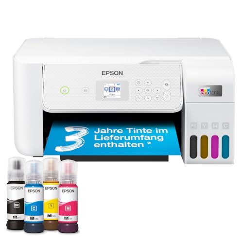 Epson EcoTank ET-2876 A4-Multifunktions-Wi-Fi-Tintentankdrucker, mit einem im Lieferumfang enthaltenen Vorrat an Tinten bis zu 3 Jahren