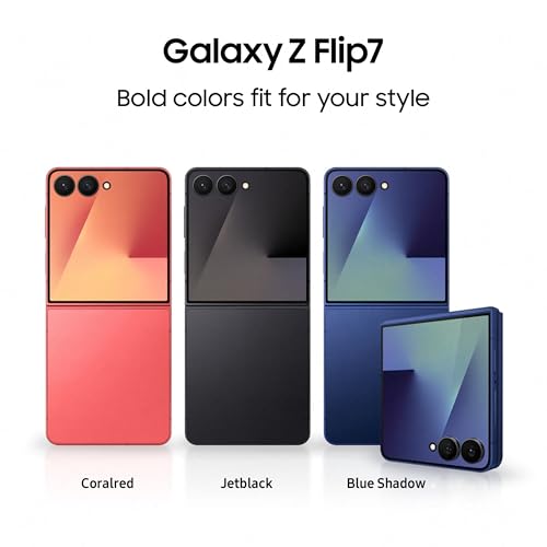 Image of Samsung Galaxy Z Flip7 5G Smartphone with Galaxy AI (Coralred, 12GB RAM, 256GB Storage), Ultra Sleek Design with 50MP High-Resolution Camera, Exynos 2500, Google Gemini