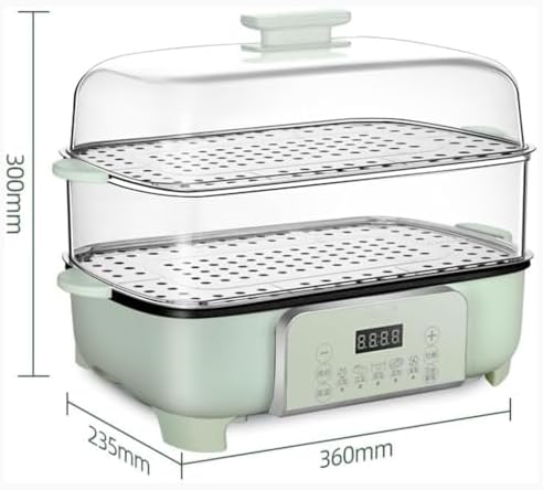 360° Electric Food Steamer - 3-Tier Detachable Design, 12-Hour Timer & Heat Preservat, Easy to Clean, Healthy Cooking for Vetables, Rice, Fish & More