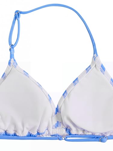 Image of RoseSeek Girl's 3 Piece Cute Bowknot Bathing Suit Halter Triangle High Waisted Swimsuit with Beach Cover Up Skirt