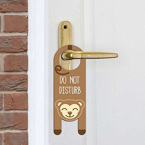 Image of KREEPO Do Not Disturb Monkey Shaped MDF Door Sign Hanger Size(24cm x 8.5cm) kr56
