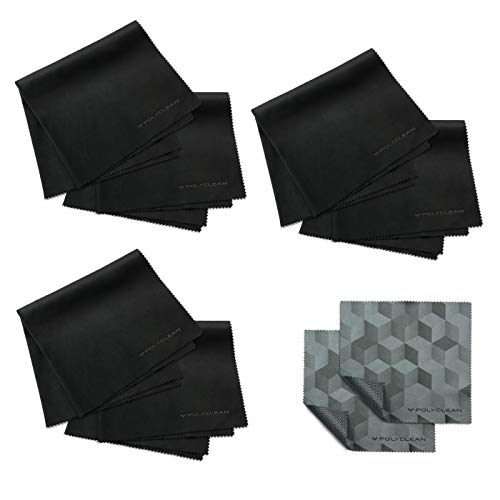 6X Brillenputztuch aus Microfaser – Putztücher für Brille, Display und Laptop – Bildschirm Reinigungstuch (35x35 cm, 6 Stück)