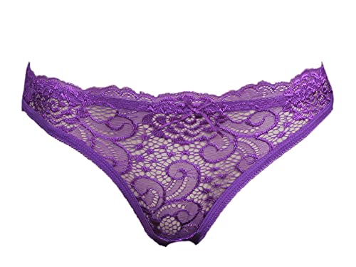 Violet Jaquard Transparent Lace Valentine Gift Panty Intimate Wear Romantic Lingerie Honeymoon Surprise Gift for Your GF Girl Friend Wife Lover-image-17