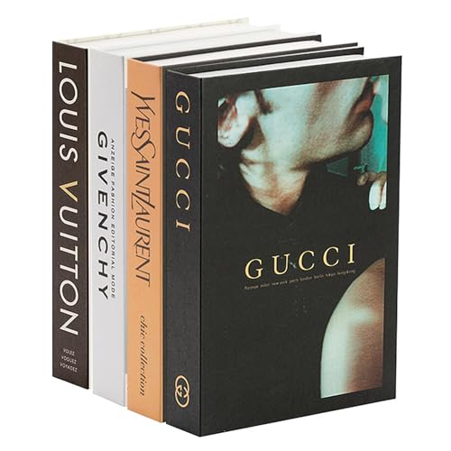 Decorative Books for Home Decor Set of 4 Stylish Fake Books of Room Books Decor Aesthetic for Coffee Table Decor Living Room Table Shelf Decor Modern Hardcover Stacked Display Faux Books