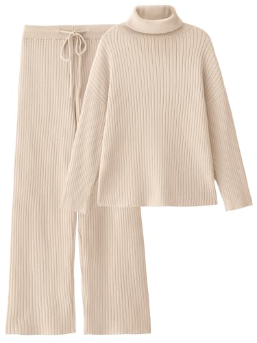LILLUSORY Women 2 Two Piece Outfits Winter Clothes Turleneck Sweater