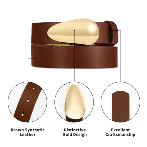 Women Leather Belt Fashion Belt for Women Gold Buckle Perfect for Jeans4