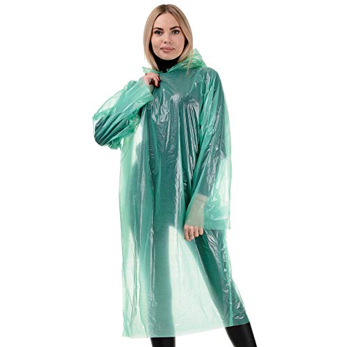 OFXDD Wasserdichter Taschen-Regenmantel aus Kunststoff mit Kapuze Unisex - Strapazierfähiger verstaubarer Sommerponcho für Damen und Herren - Ponchos für die Jagd Cover
