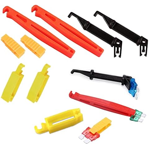 Fuses Pullers Clip Pliers Tweezers Mini Fuse Extractor Puller Automotive Car Fuse Clip Fuse Remover Tool for Car Blade Fuse Puller Insertion Tool Fuse Removal Tool 12 PCS Cover