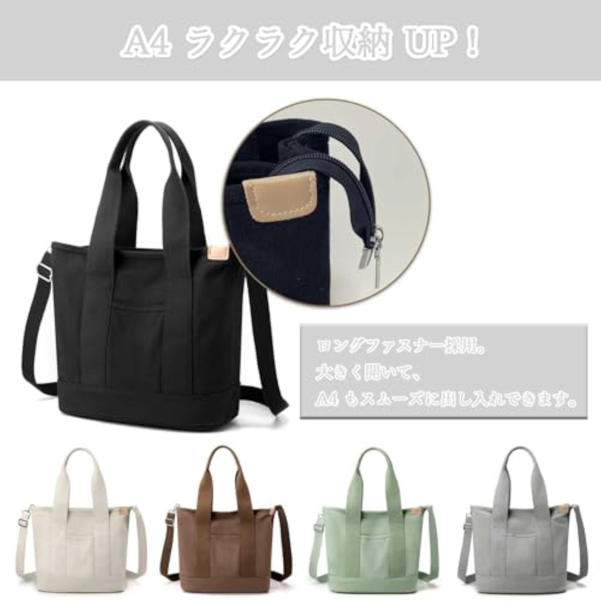 Large Capacity Canvas Tote Bag, Unisex