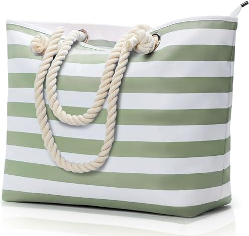 Sac De Plage Grand Format KALIDI - Imperméable - 48 X 21 X 38 Cm - Fermeture éclair - Idéal Famille