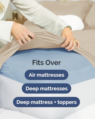 Image of CGK Linens 2 Pack Extra Deep King Fitted Sheets - Cream