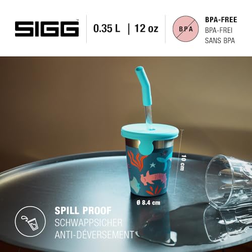 Sigg - Kinder Trinkbecher mit Deckel und Strohhalm - Silikondeckel & Tritan Strohhalm - Schwappsicher- BPA-frei - Leicht & Robust… – Ansicht 2