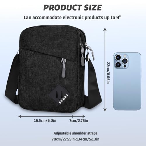 Aucuu Umhängetasche Schultertasche Messenger Bag, Umhängetasche Klein Herren, Oxford Herren Tasche, Herrentasche Zum Umhängen, Handy Schultertasche, Crossbody Handytasche für Arbeit Reise Alltagsleben