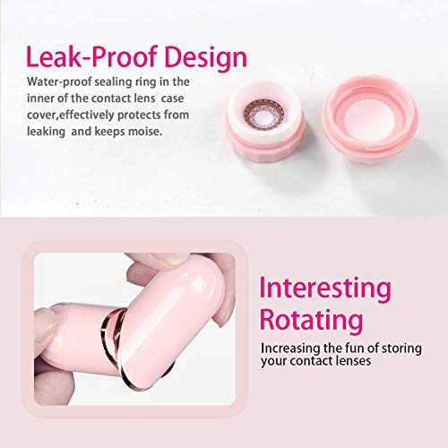 image for Portable Contact Lens Case, Oweilan Fashion Heart-Shape Contact Lens C