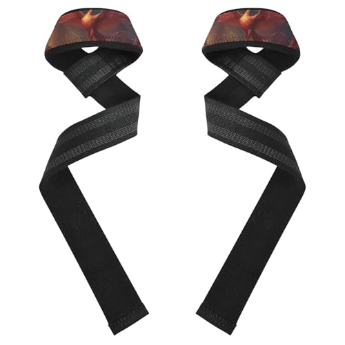 Nander Fire Phoenix Wrist Straps for Weightlifting,Lifting Straps with Neoprene Cushioned Wrist Padded and Anti-Skid Silicone for Strength Training,Bodybuilding,Deadlifting