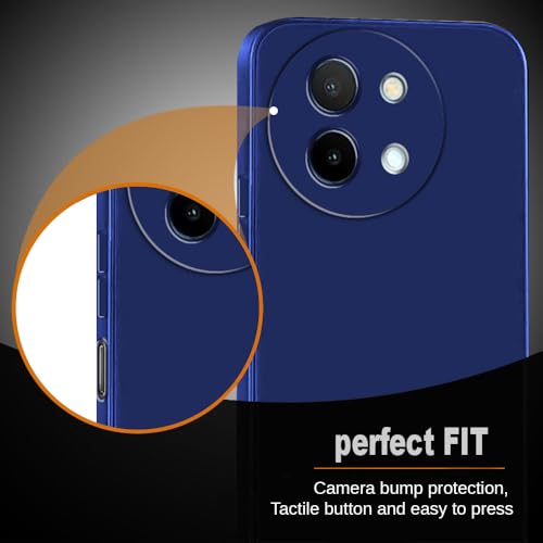 Image of Back Cover for Vivo Y38 5G / Y58 5G | Full Camera Protection | Premium Liquid Silicon Case | Flexible Bumper Case for Vivo Y38 5G / Y58 5G (Dark Blue)